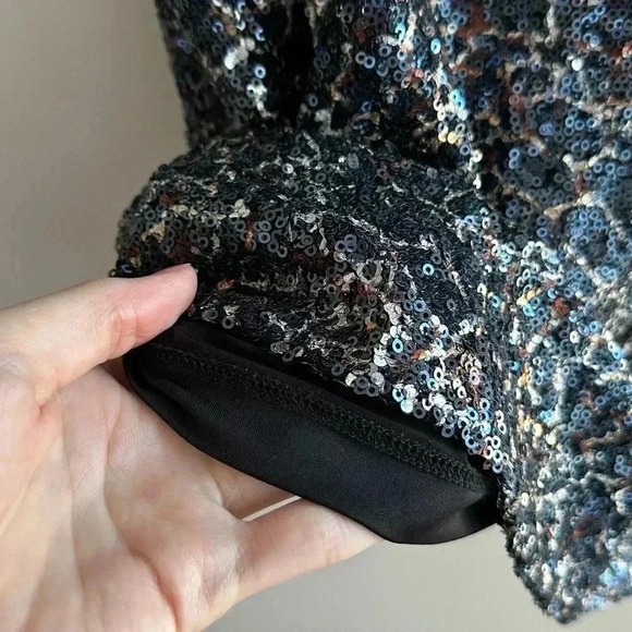 Dress The Population Gabriella Mini Dress, Sequined Open Back Dress, Large - Picture 6 of 16